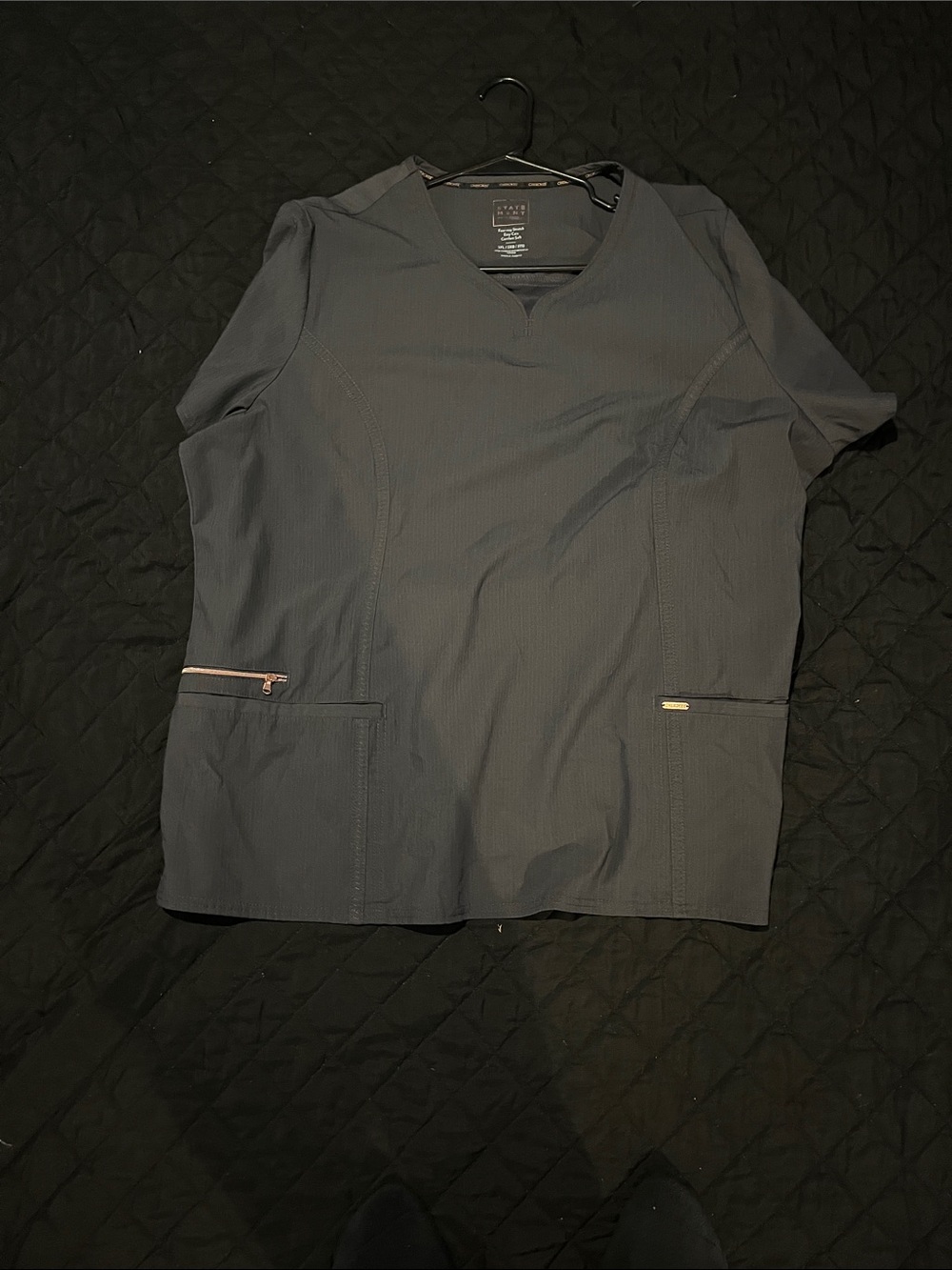 Men's Slate Gray Short-Sleeve Work Jacket with Zip Pocket